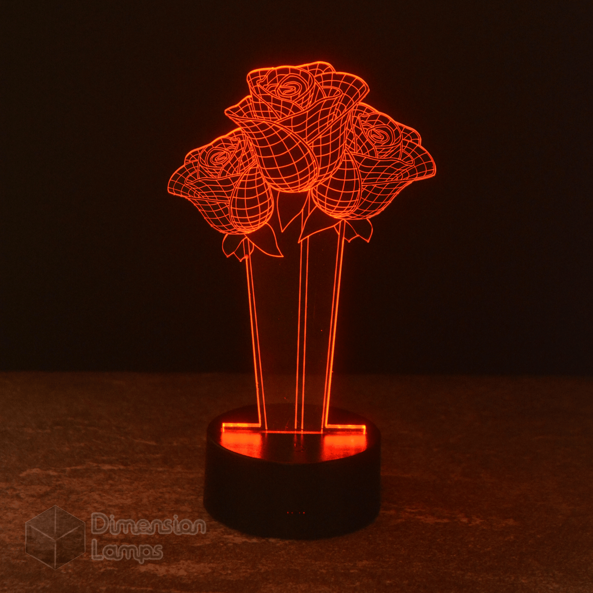 3 Roses 3D Lamp