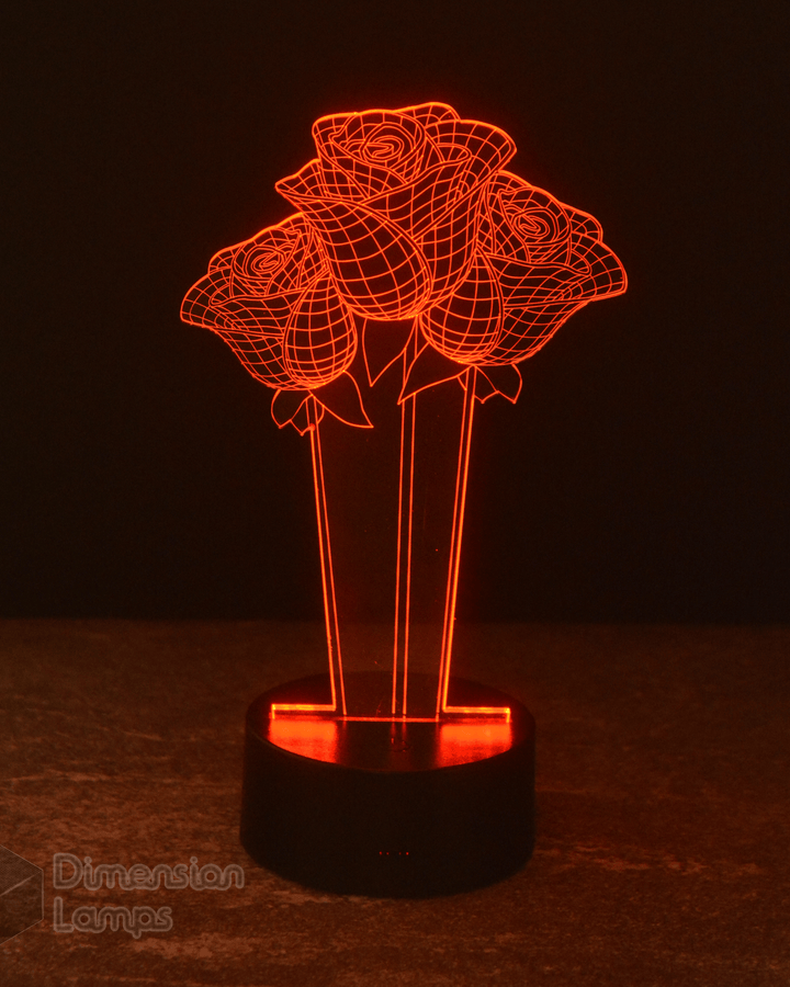 3 Roses 3D Lamp