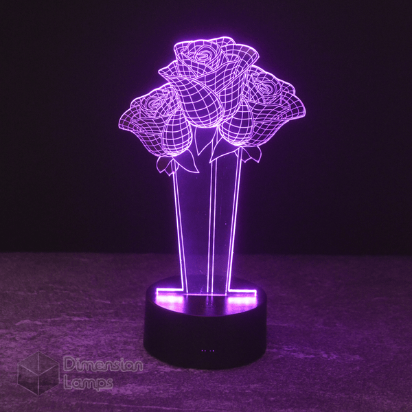 3 Roses 3D Lamp