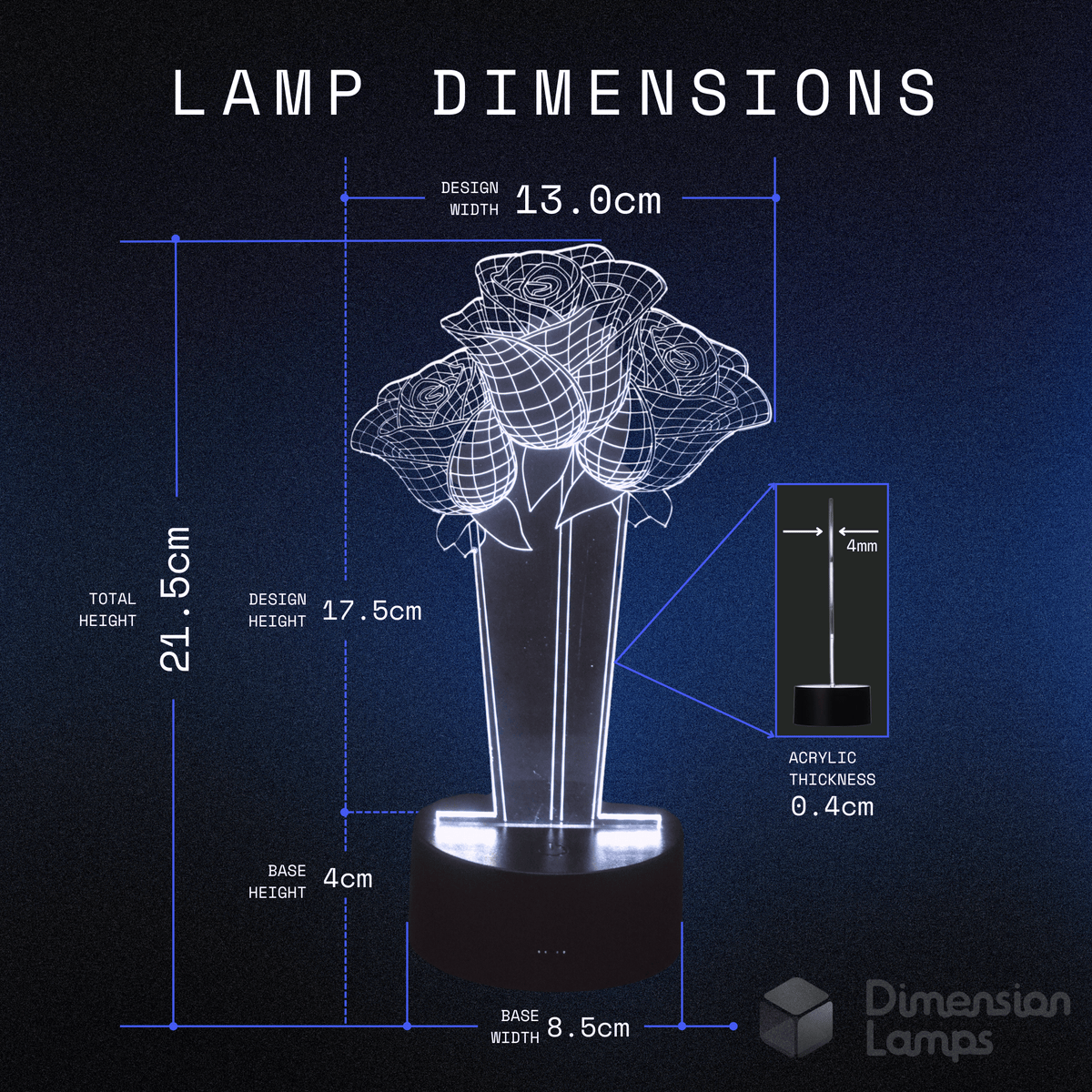 3 Roses 3D Lamp