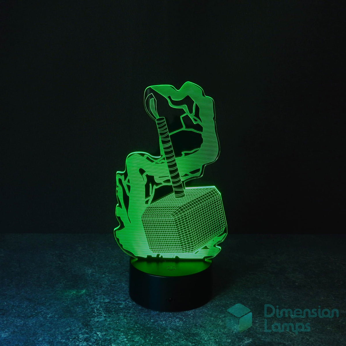 Nightlight featuring a 3D Mythical Hammer design, illuminated in white with subtle lightning effects. A unique and cool gift for Aussie teenagers.