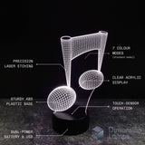 Musical note 3D lamp highlighting features by Dimension Lamps. Music teacher novelty gift idea. 