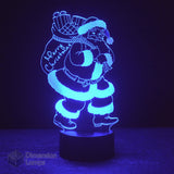 Blue Santa Claus 3D lamp: unique Christmas lighting. Features a detailed Santa figure with a 