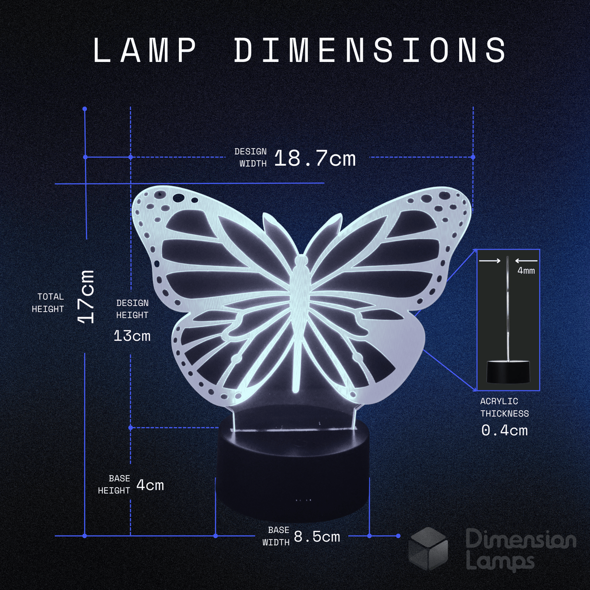 Butterfly 2 3D Lamp