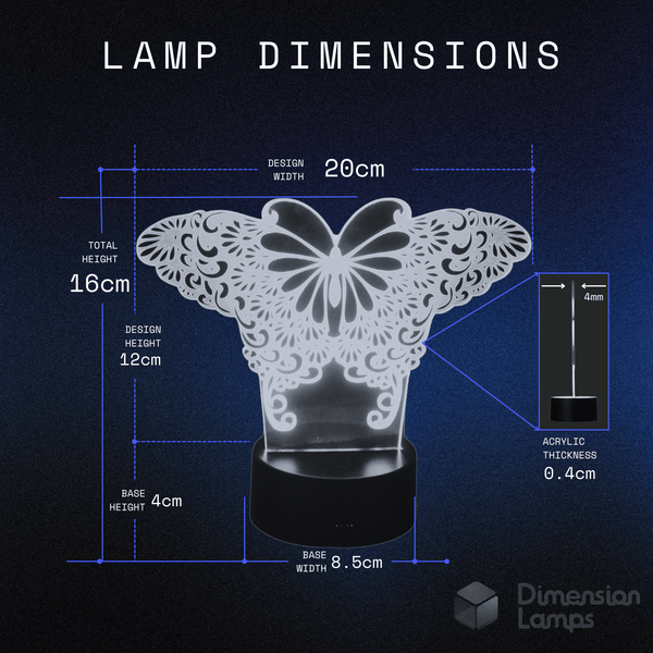 Butterfly Heart 3D Lamp