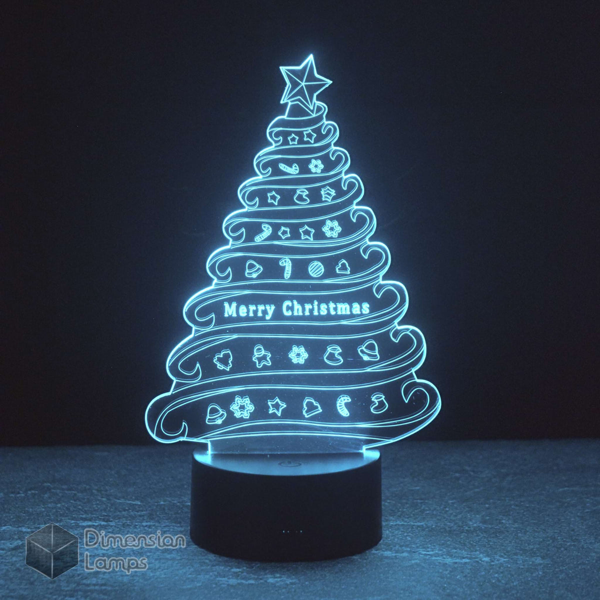 Christmas Swirl Tree 3D Lamp