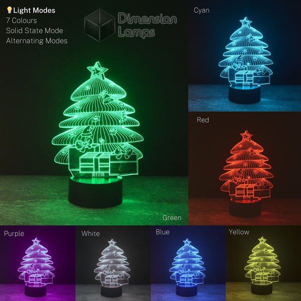 Christmas Tree With Presents 3D Lamp