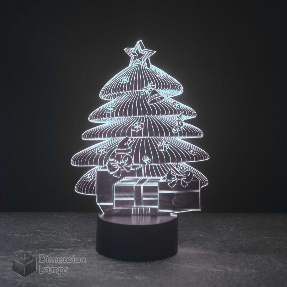 Christmas Tree With Presents 3D Lamp