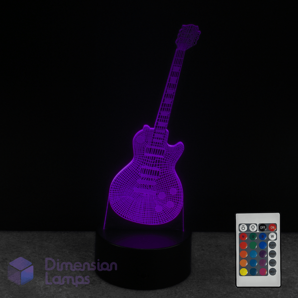 Guitar-shaped LED lamp with remote control is a perfect rock guitarist fan gift idea.