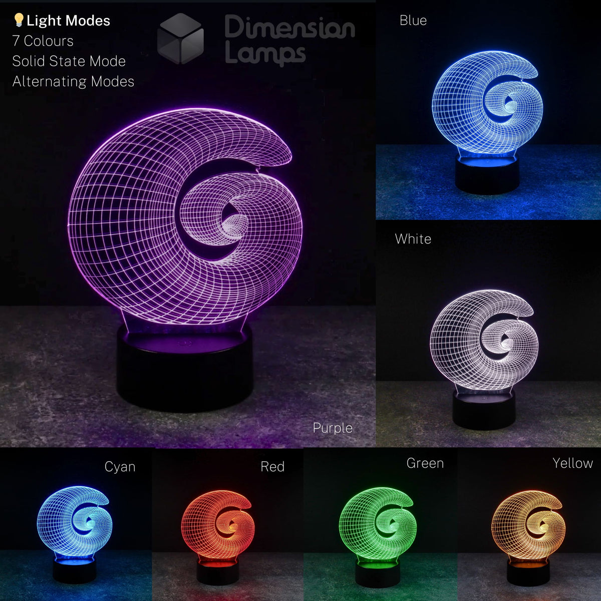 Fibonacci Spiral 3D Lamp