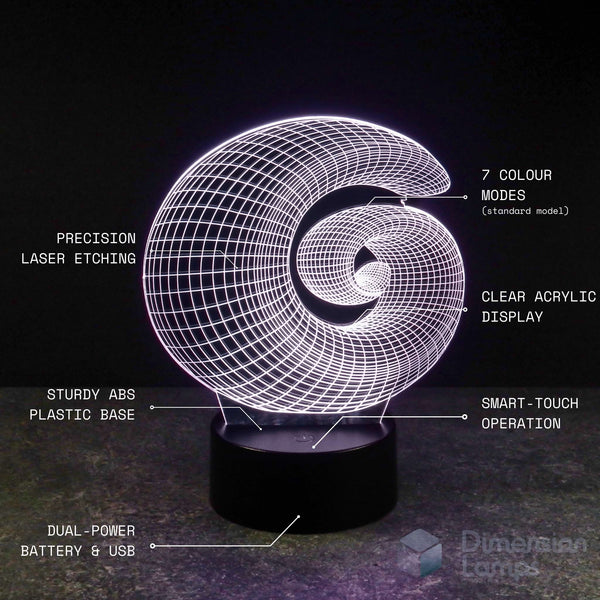 Fibonacci Spiral 3D Lamp