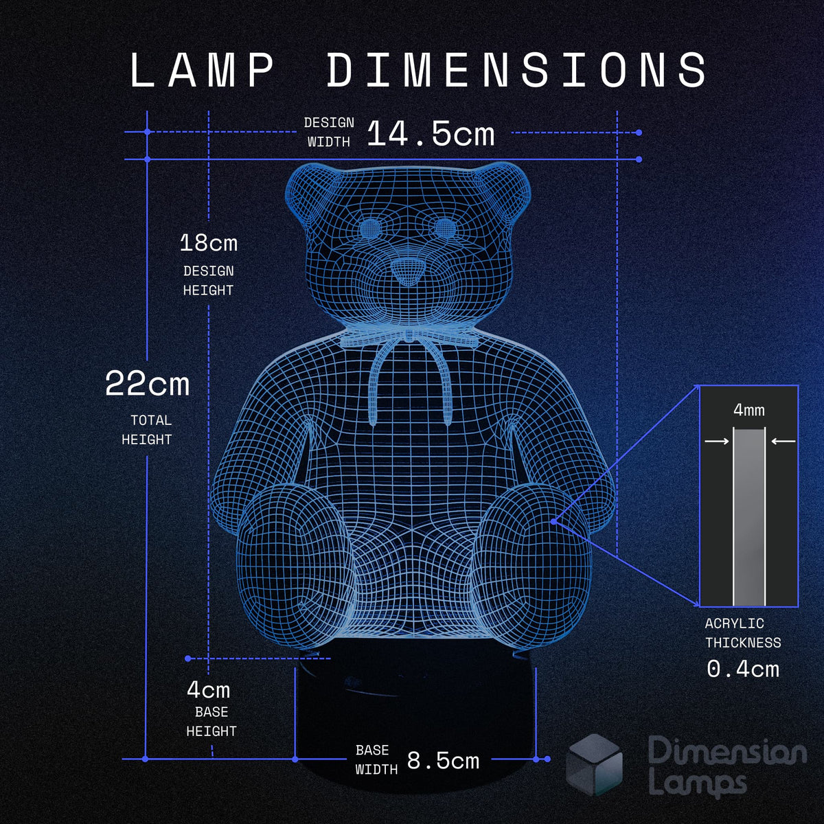 Grand Teddy Bear 3D Lamp