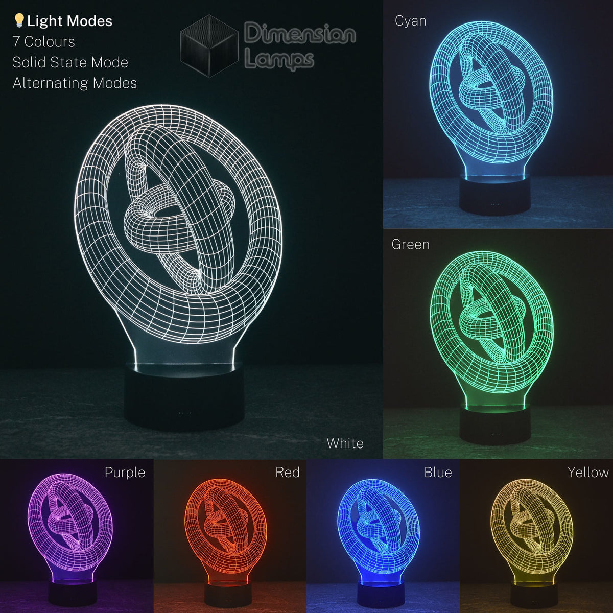 Gyroscopic Circles 3D Lamp