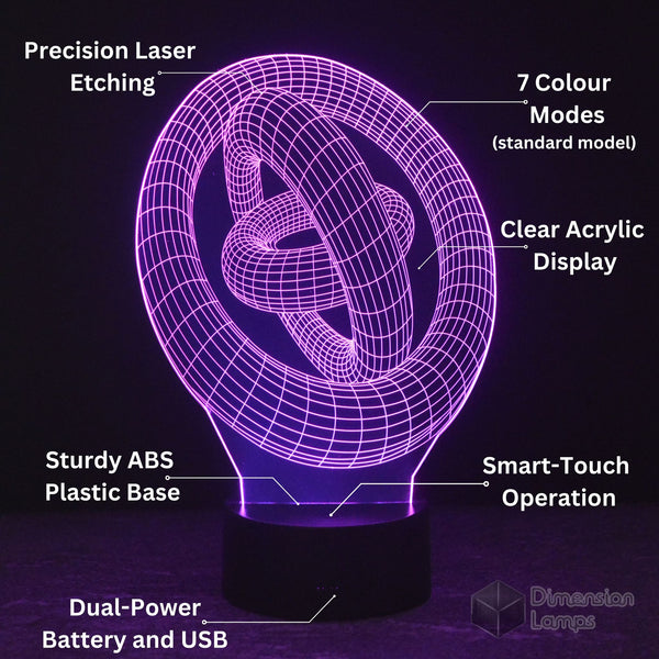 Gyroscopic Circles 3D Lamp