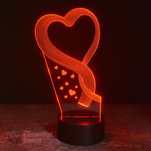 Heart Ribbon 3D Lamp