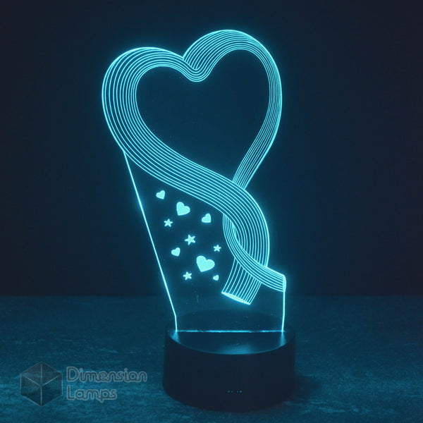 Heart Ribbon 3D Lamp