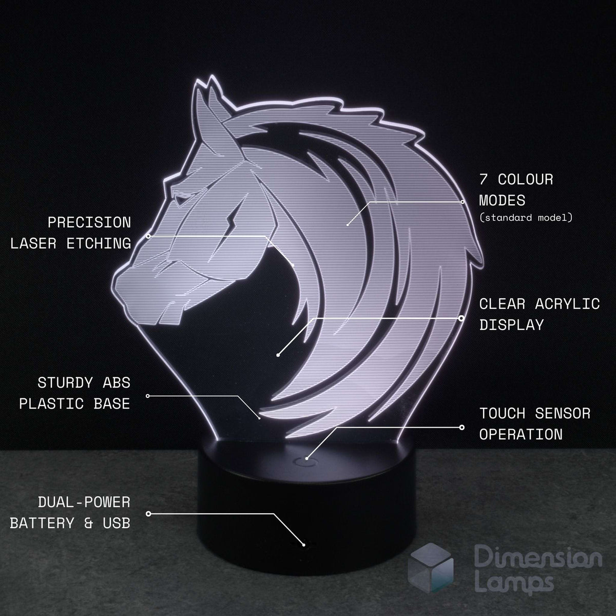 Horse Head 3D Lamp