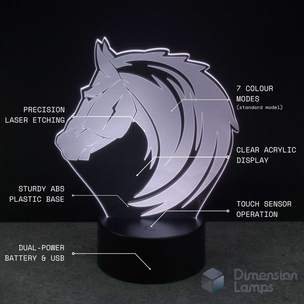 Horse Head 3D Lamp