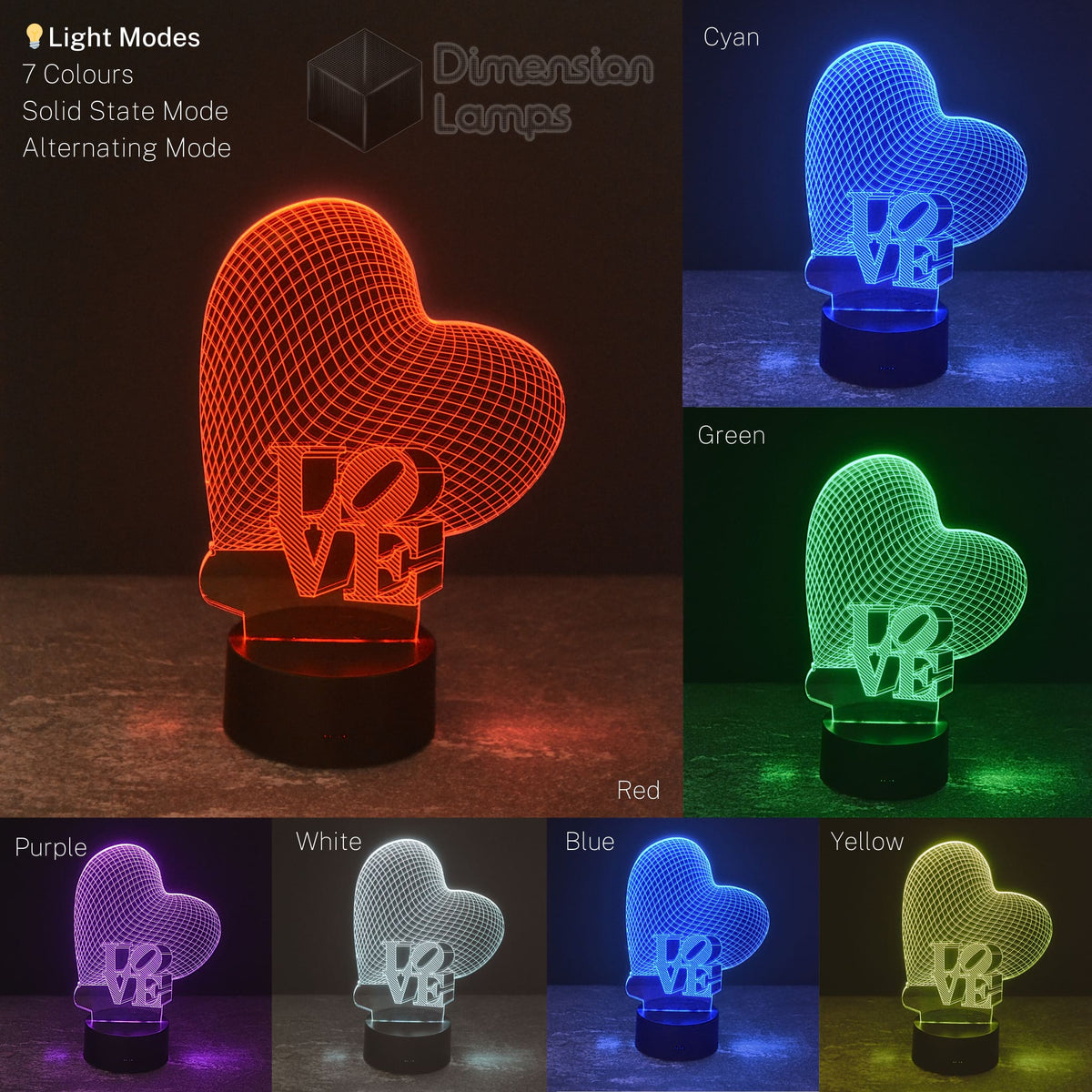 Love Heart 3D Lamp