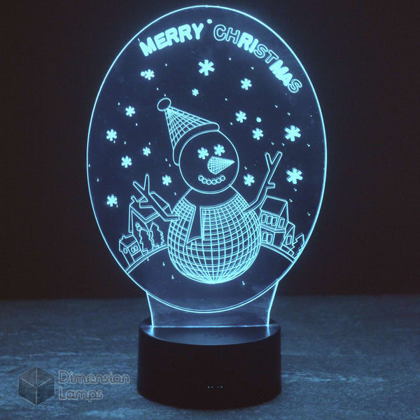 Merry Christmas Snowman 3D Lamp