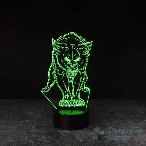 Prowling Wolf 3D Lamp