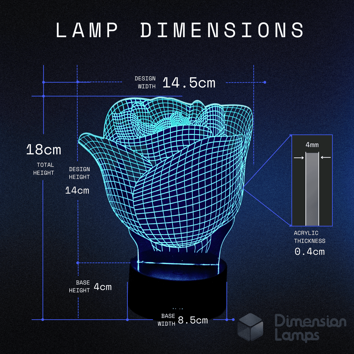 Rose Flower 3D Lamp