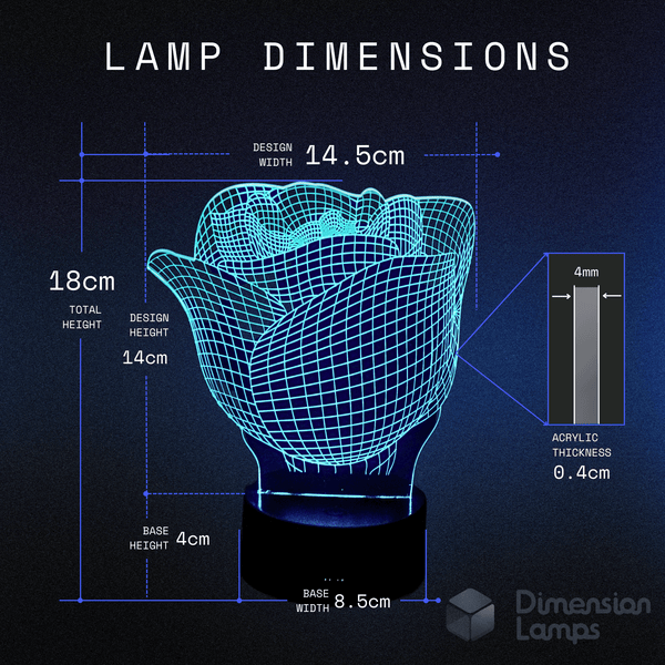 Rose Flower 3D Lamp