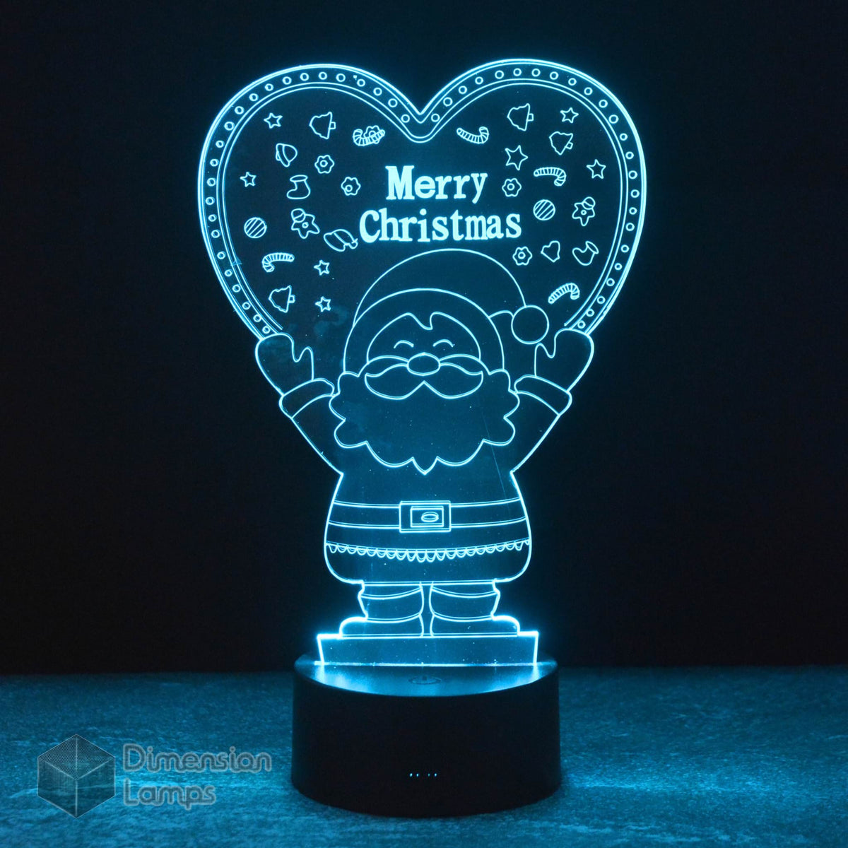 Santa Heart 3D Lamp