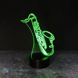 3D LED illusion lamp of a saxophone. Saxophone and jazz fan gift idea.