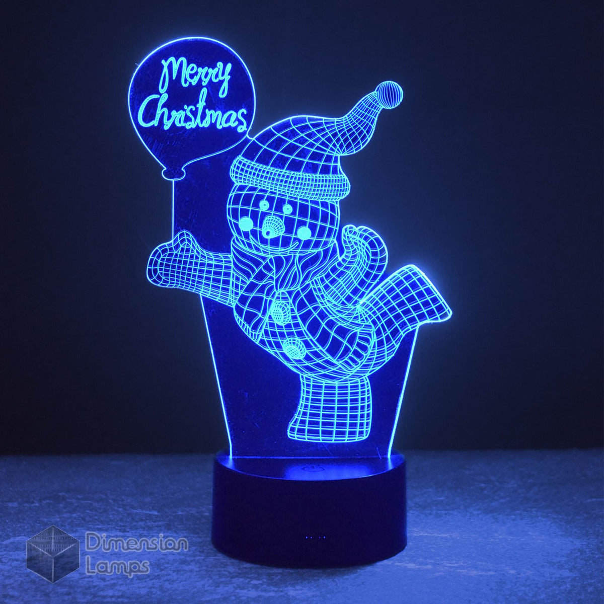 Ice-Skating Snowman 3D Lamp