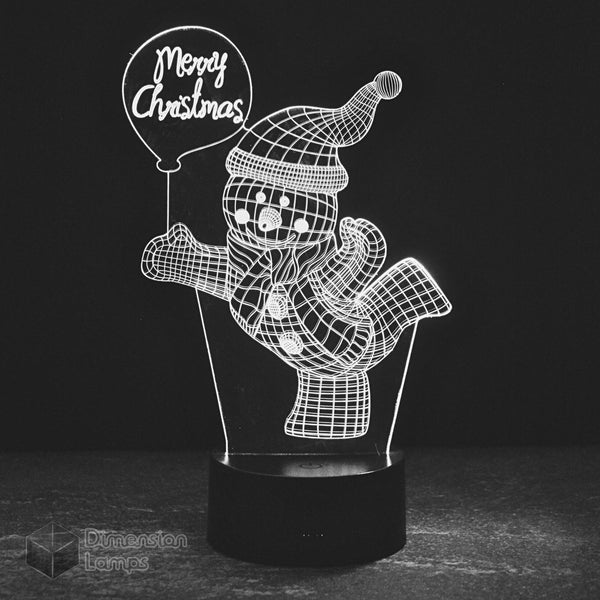 Ice-Skating Snowman 3D Lamp