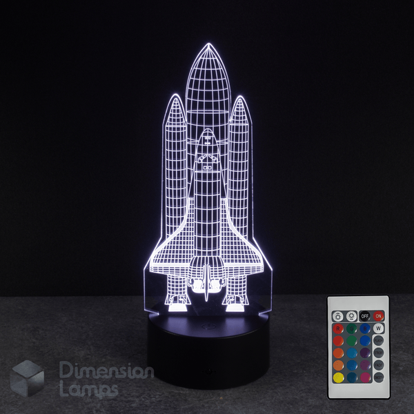 16 colour remote options for the LED 3D Illusion space shuttle lamp