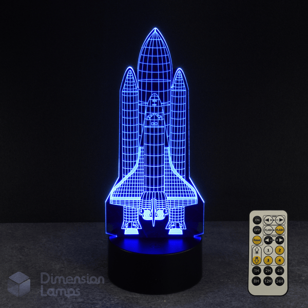 7 colour remote options for the LED 3D Illusion space shuttle lamp