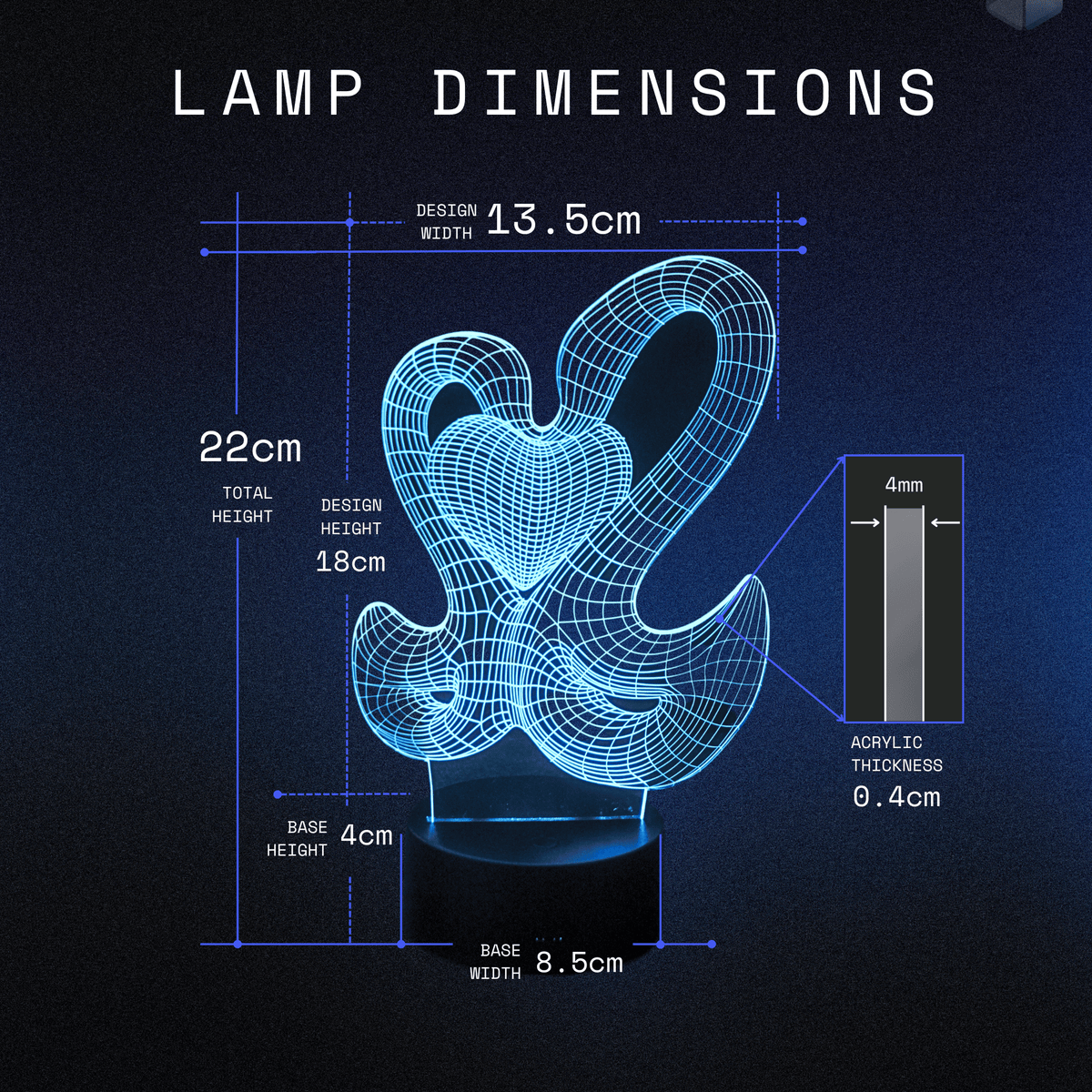 Swan Heart 3D Lamp