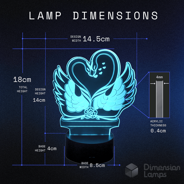 Swan Kiss 3D Lamp