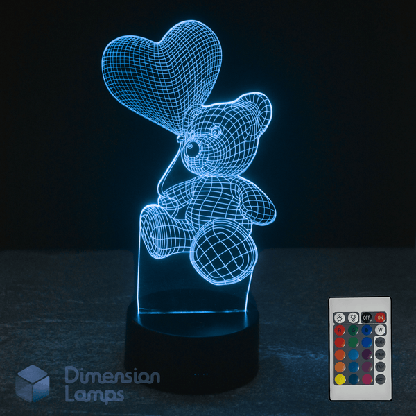 Teddy Bear Heart 3D Lamp