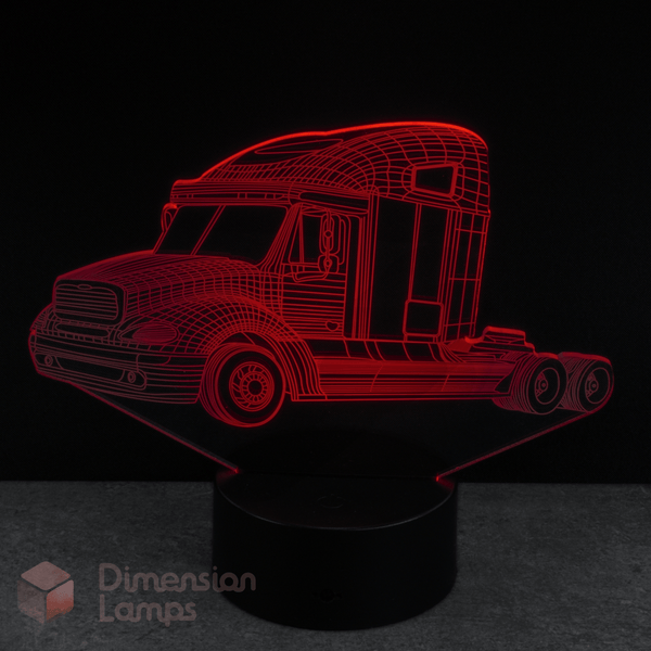 3D truck-shaped lamp with red wireframe design kids truck themed gift idea.