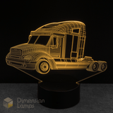 3D cargo truck-shaped lamp with a black background, gift idea for boys into trucks.
