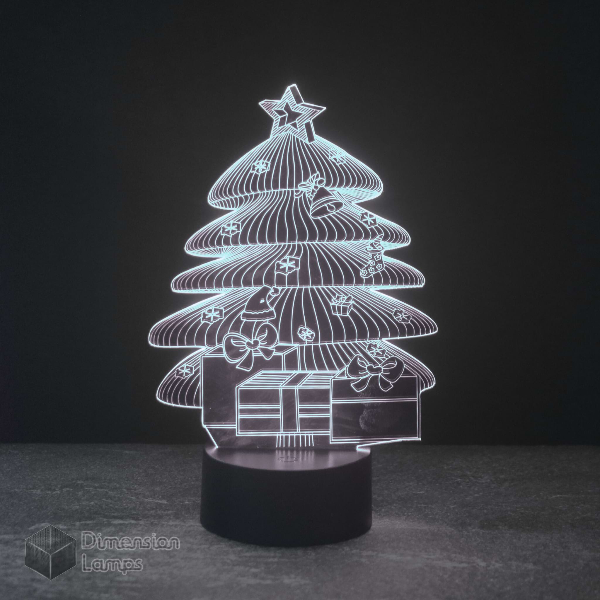 Christmas Tree With Presents 3D Lamp – Dimension Lamps