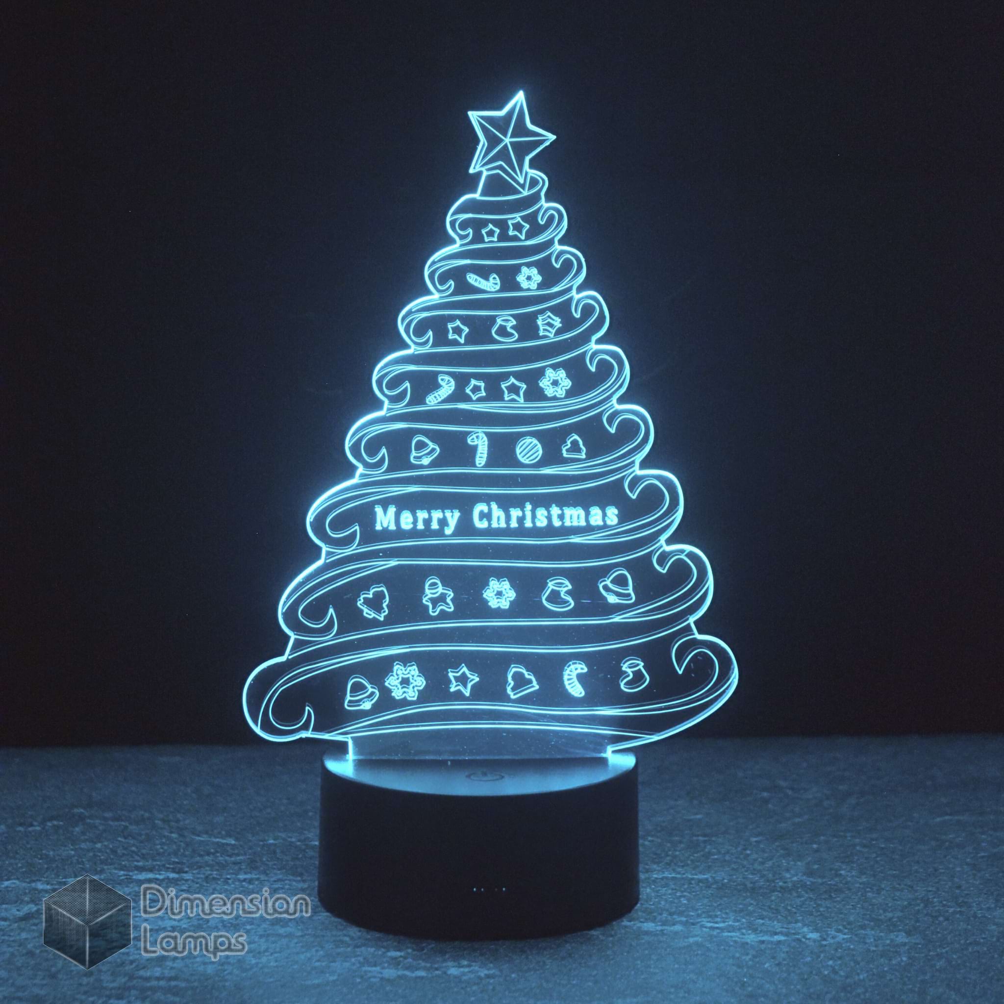 Christmas Swirl Tree 3D Lamp – Dimension Lamps