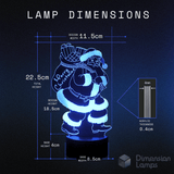 Santa Claus 3D Lamp features for unique holiday decor: precision laser etching of Santa carrying a 